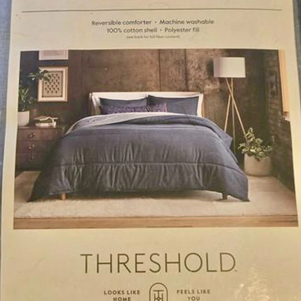 Brand New Threshold Denim-Style Blue Comforter Sets